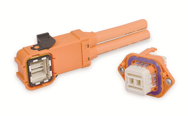 16mm雙孔塑殼90°耐高壓連接器&插座（扁端子）